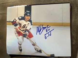 Mike Eruzione Signed Usa Hockey 1980 Olympics 8x10 Photo F