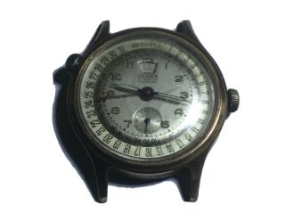 Vintage Eloga Triple Calendar 17 Jewel Wrist Watch Incabloc