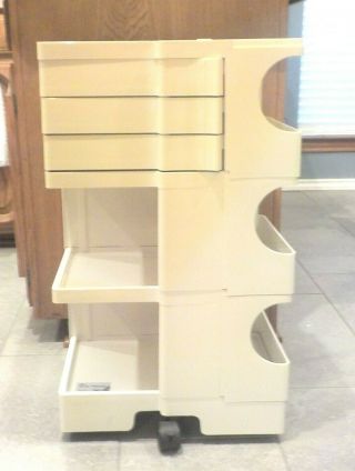 Vtg BOBY CART - TABORET Trolley Mobil Storage Off White Art Cosmetic Office Cart 6