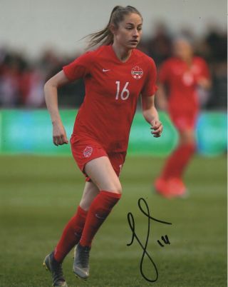 Team Canada Janine Beckie Autographed Signed 8x10 Photo 1