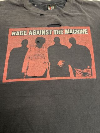 Vintage 1999 Rage Against The Machine Giant T - Shirt Size Xxl Black Distressed