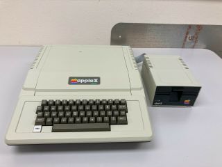 Vintage 64k Apple II Plus Computer A2S1048 w/ Apple Disk Drive,  Memory Card 4