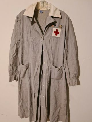 Vintage Wwii Red Cross Nurse Uniform L