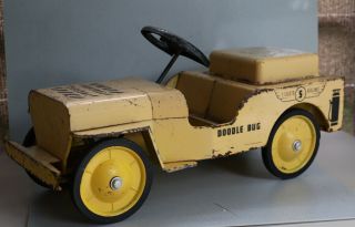 Vintage All Structo Jeep Ride On Pedal Car Kid Doodle Bug Toy Airlines