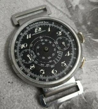 Big Vintage Chronograph Watch Snail Dial Landeron Valjoux 39mm Mechanical Parts