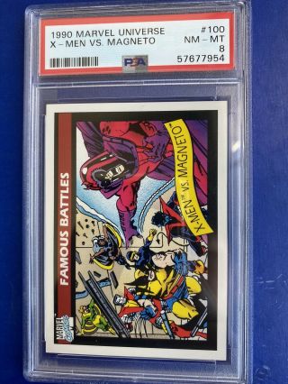 Psa 8 1990 Marvel Universe X - Men Vs Magneto 100 Low Pop Nm - Mt Wolverine