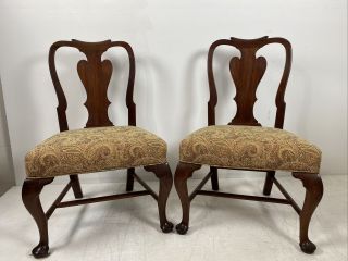 A English 18th Century Queen Anne Mahogany Side Chairs,  Circa 1760’s