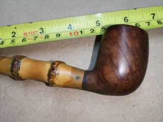 Vintage w60 Dunhill rare Tobacco Smoking Pipe Bamboo cane Real Briar unusual 2