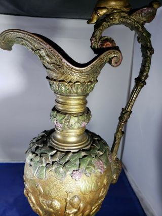 Vintage Renaissance Style Bronze Ewer with Cherubs 2