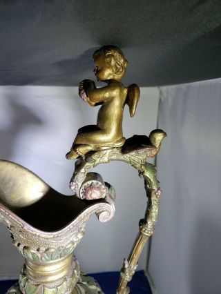 Vintage Renaissance Style Bronze Ewer with Cherubs 3