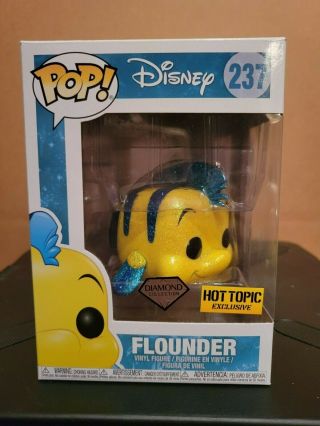Funko Pop Disney The Little Mermaid Flounder Glitter Hot Topic Exclusive 237
