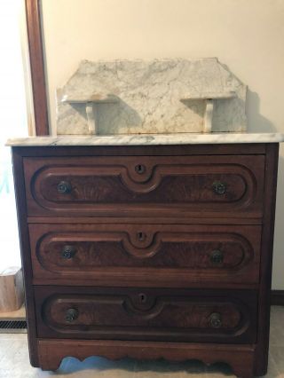 Antique Marble Top Dry Sink Wash Stand