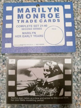 1963 Nmmm Marilyn Monroe Trading Cards Series 2 Complete Set S 21 - 40