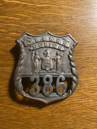 Obsolete Vintage D L & W Railroad Badge 386