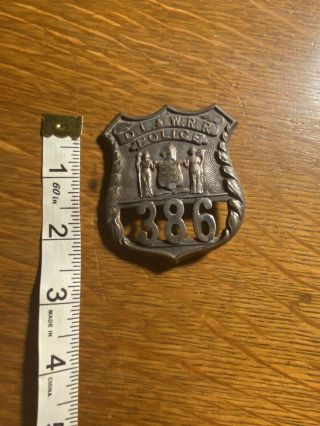 obsolete vintage D L & W Railroad badge 386 3