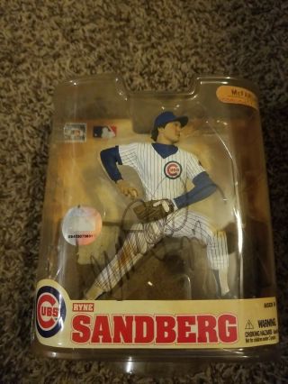 Ryne Sandberg Autograph Mcfarlane Chicago Cubs Rare.  Auto.  Mlb Hof