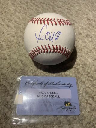 Paul O’neill Signed/autographed Mlb Baseball Sweet Spot Authenticated