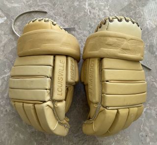 Louisville Tps Vintage Tan Leather Hg Pro Hockey Gloves