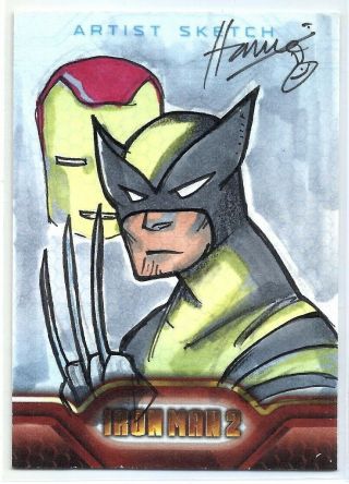Wolverine 2010 Ud Marvel Iron Man 2 Artist Hand Drawn Art Sketch 1/1 Sp