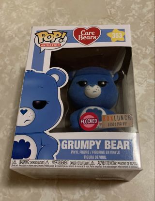 Funko Pop Care Bears Grumpy Bear Boxlunch Exclusive Flocked