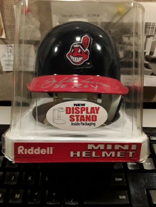 Joe Charboneau Cleveland Indians Signed Mini Batting Helmet 2