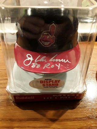 Joe Charboneau Cleveland Indians Signed Mini Batting Helmet 3