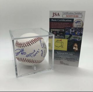 Jaden Hill Autographed Baseball Mlb Lsu Inscribed Jsa (alex Bregman Aaron Nola)