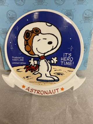 Kiddyland Astronaut Snoopy It’s Hero Time Decorative Plate /plaque Limite