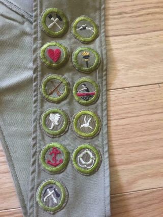 vintage 1942 / 1943 Boy Scout BSA Sash with merit badges 4