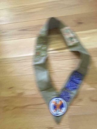 vintage 1942 / 1943 Boy Scout BSA Sash with merit badges 6