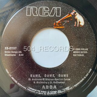 Abba • Dame Dame Dame / Gracias Por La Musica • Rare 45 • Panama Press 1980