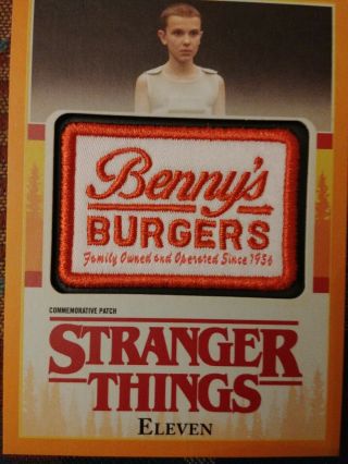 Eleven Bennys Burgers Patch Card 21/99 Orange Parallel Stranger Things P - Ev.