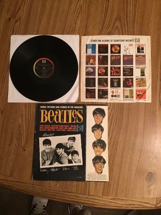 ‘songs,  Pictures And Stories Of The Fabulous Beatles’ 1964 Vj Lp W/ 45 Rpm Label