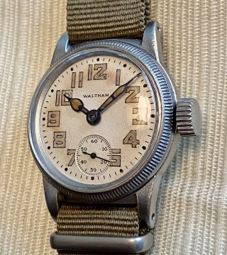 Vintage Waltham 6/0 42 Wwii Military Wristwatch Ord Dept - Serviced