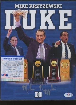 Coach Mike Krzyzewski Duke Coach Signed 8x11 Photograph Psa Dna Autograph