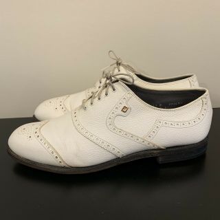 Vintage Footjoy Classics Mens White 13b Leather Golf Shoes Style 51409 Size 13 B