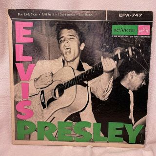 1956 Elvis Presley " Blue Suede Shoes / Tutti Frutti " 45 - Rpm Rca Victor Epa - 747