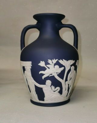 Vintage Wedgwood Dark Blue Jasperware Classical 6 " Portland Vase Jasper Ware