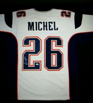 Sony Michel Signed Autographed England Patriots Jersey Beckett