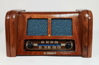 Old Antique Wood Teletone Vintage Tube Radio - Restored & Deco Table Top