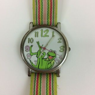 The Muppets Studio Kermit Watch - Accutime Pc21j Japan Movt Stainless Steel Rare