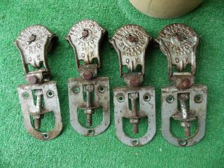 4 F.  E.  Myers & Bro Stayon Barn Shed Door Track Rollers Antique Vintage