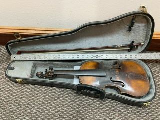 Unlabeled Old Violin / Viola 1775 With Case And Bow | Vintage