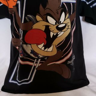 Vintage 90s Space Jam Taz Basketball Tshirt Looney Toons Freeze Warner Bros 1996 4