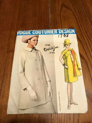 Rare Vtg.  Vogue Couturier Designer Galitzine Pattern/uncut/ff/size 34 Bust