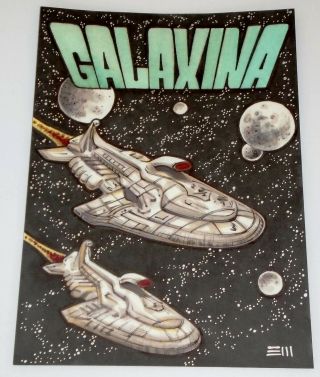 Movie Posters Sci - Fi Horror 2 Oversized Comic Con Sketch Galaxina By Erik Maell