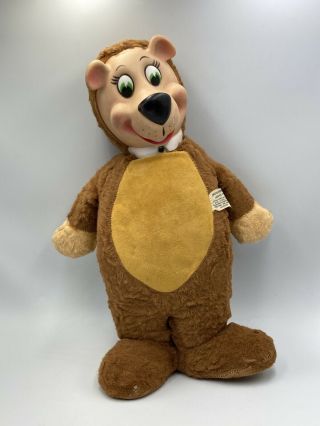 Vintage 1959 Huckleberry Hound 18 " Stuffed Yogi Bear Knickerbocker Toy Plush