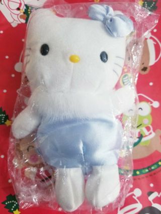 Vintage Sanrio Hello Kitty Blue Angel,  4.  5 " Beanie Plush Doll,  Rare,