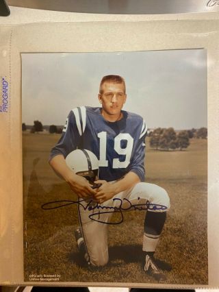 Johnny Unitas Autographed Photo 8x10 With