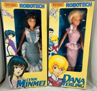Vintage 1985 Matchbox Robotech Lynn Minmei & Dana Sterling Dolls